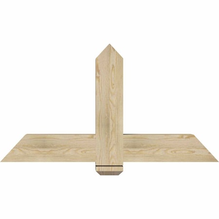 Ekena Millwork Eugene Rough Sawn Timber Gable Bracket, Douglas Fir, 48"W x 26"H x 6"D x 6"F, 13/12 Pitch GBW048X26X0606EUG00RDF